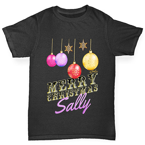 Personalised Merry Christmas Decorations Boy's T-Shirt