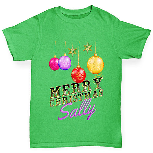 Personalised Merry Christmas Decorations Boy's T-Shirt