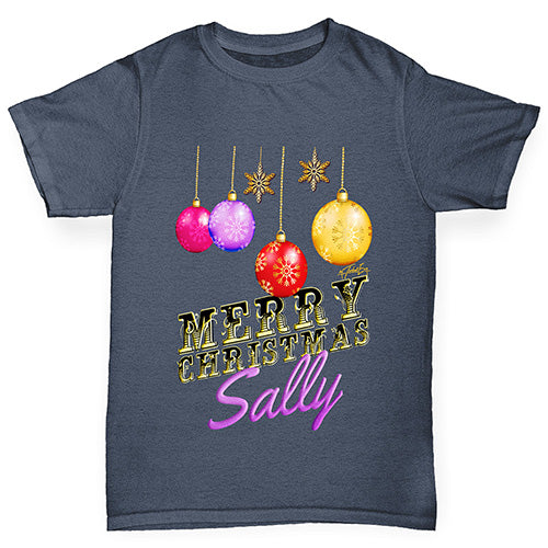 Personalised Merry Christmas Decorations Boy's T-Shirt