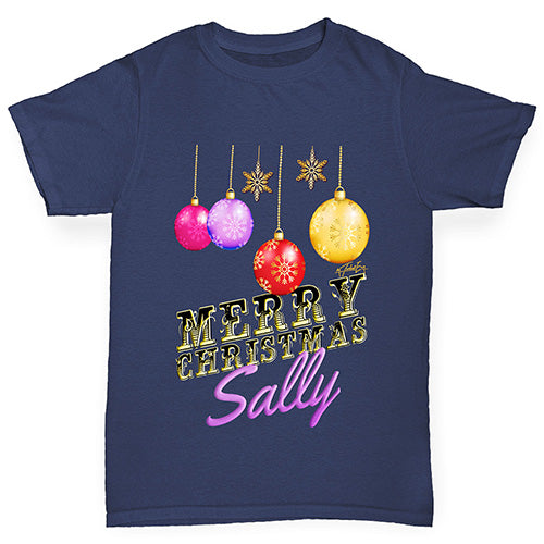 Personalised Merry Christmas Decorations Boy's T-Shirt