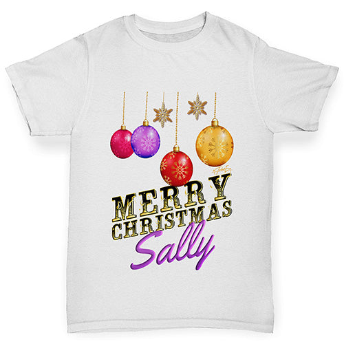 Personalised Merry Christmas Decorations Boy's T-Shirt