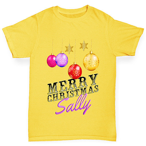 Personalised Merry Christmas Decorations Boy's T-Shirt