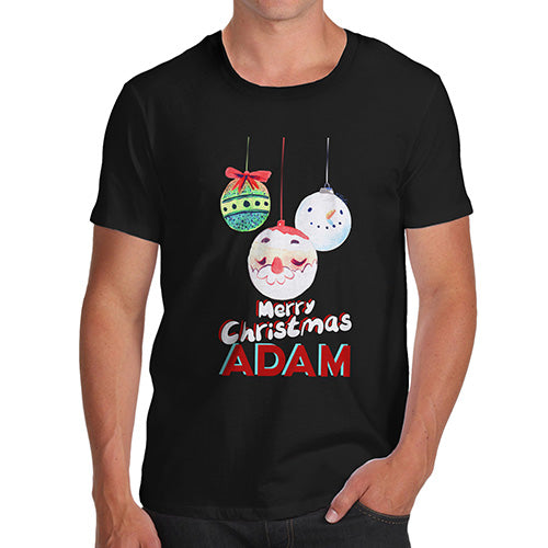 Personalised Christmas Santa Baubles Men's T-Shirt