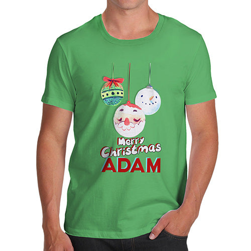 Personalised Christmas Santa Baubles Men's T-Shirt