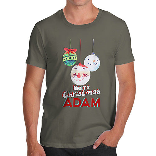 Personalised Christmas Santa Baubles Men's T-Shirt