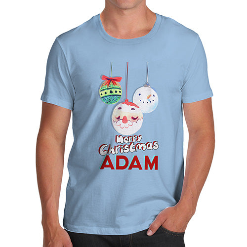 Personalised Christmas Santa Baubles Men's T-Shirt