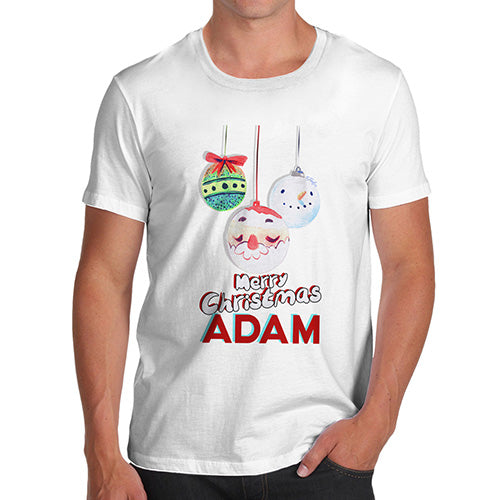 Personalised Christmas Santa Baubles Men's T-Shirt