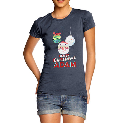 Personalised Christmas Santa Baubles Women's T-Shirt 