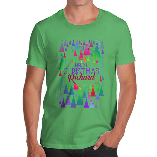 Personalised Christmas Trees Pattern Men's T-Shirt