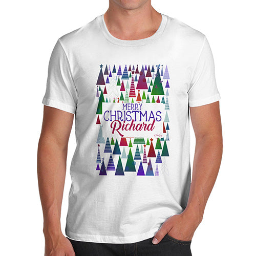 Personalised Christmas Trees Pattern Men's T-Shirt