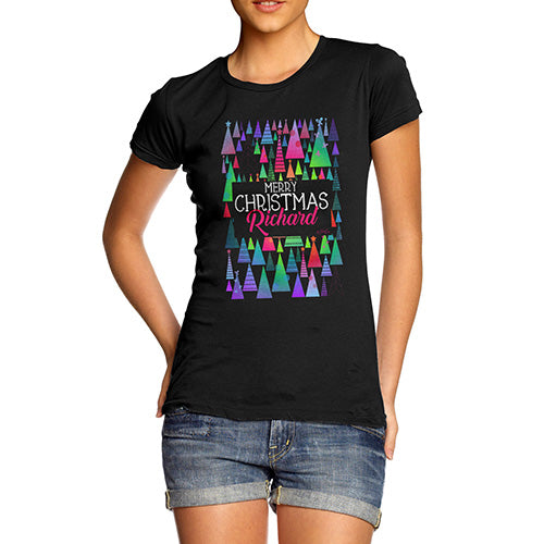 Personalised Christmas Trees Pattern Women's T-Shirt 