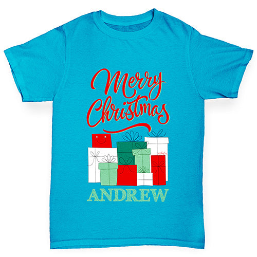 Personalised Christmas Presents Pile Boy's T-Shirt