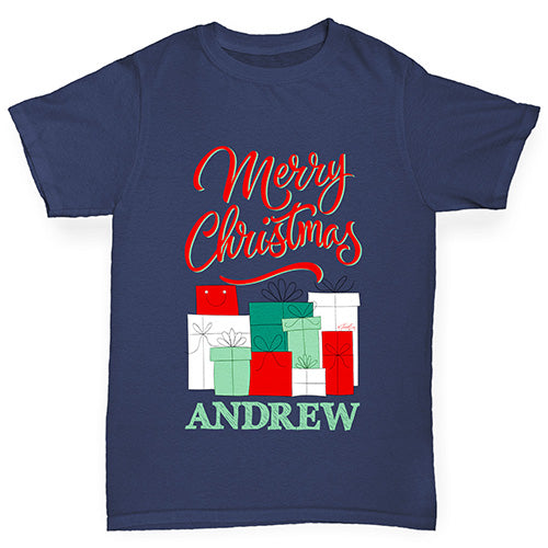 Personalised Christmas Presents Pile Boy's T-Shirt