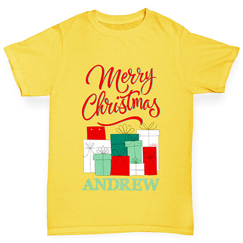 Personalised Christmas Presents Pile Boy's T-Shirt