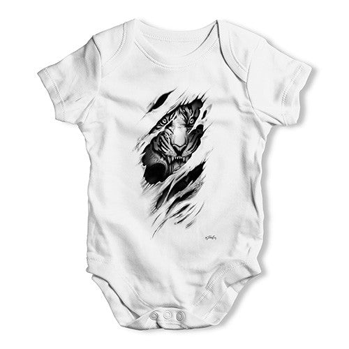 Ripped Tiger Baby Unisex Baby Grow Bodysuit