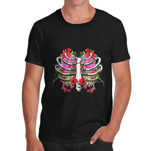 Floral Heart Ribcage Men's T-Shirt