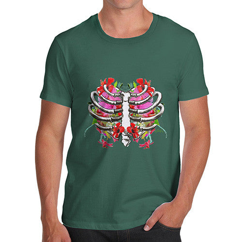 Floral Heart Ribcage Men's T-Shirt