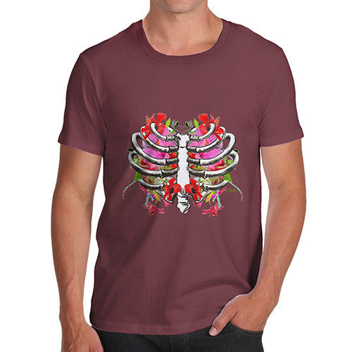 Floral Heart Ribcage Men's T-Shirt