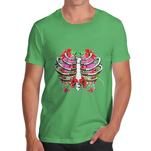 Floral Heart Ribcage Men's T-Shirt