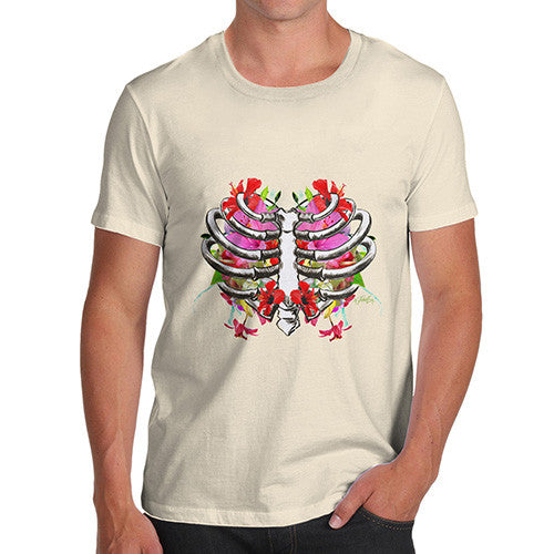 Floral Heart Ribcage Men's T-Shirt