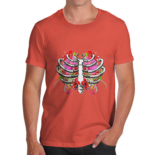 Floral Heart Ribcage Men's T-Shirt