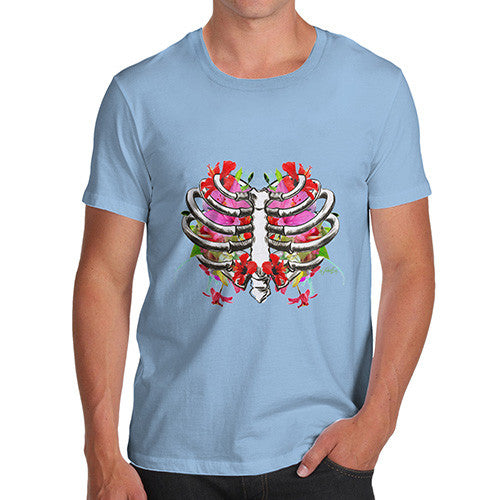 Floral Heart Ribcage Men's T-Shirt