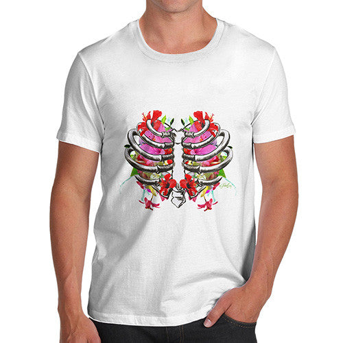 Floral Heart Ribcage Men's T-Shirt