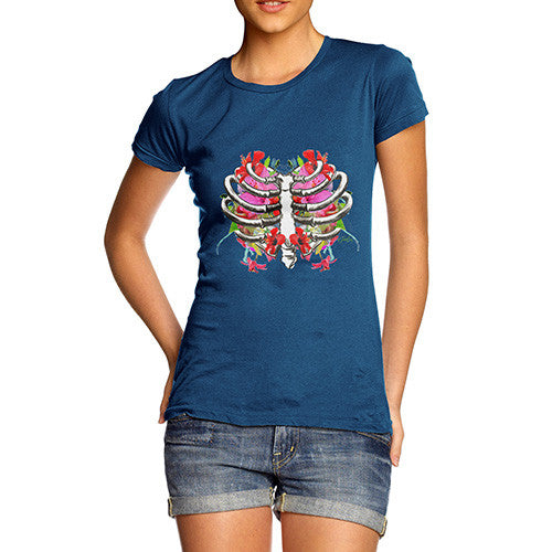 Floral Heart Ribcage Women's T-Shirt 