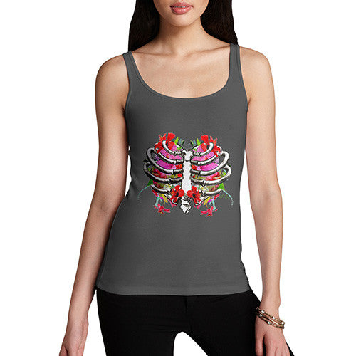 Floral Heart Ribcage Women's Tank Top