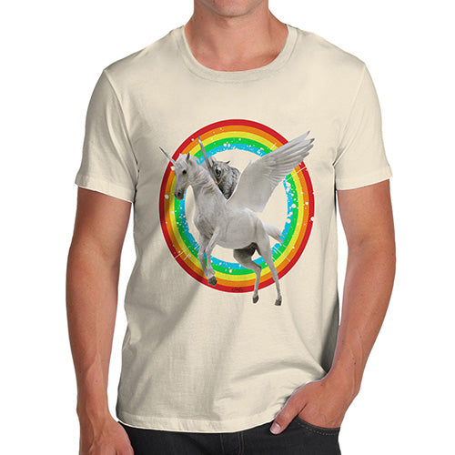 Cat Riding Flying Unicorn Men's T-Shirt