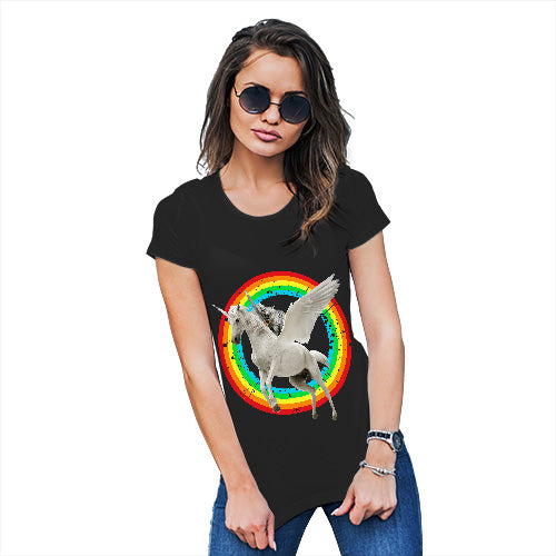 Cat Riding Flying Unicorn Women's T-Shirt 