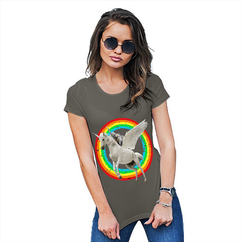 Cat Riding Flying Unicorn Women's T-Shirt 