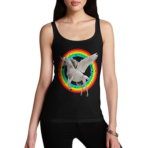 Cat Riding Flying Unicorn Women's Tank Top