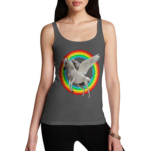 Cat Riding Flying Unicorn Women's Tank Top