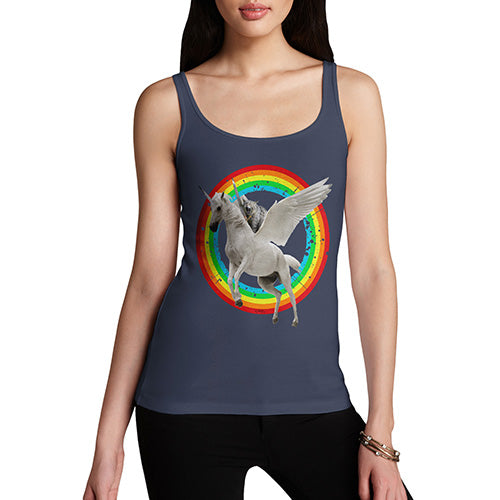 Cat Riding Flying Unicorn Women's Tank Top