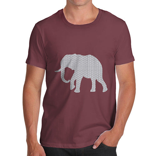 Elephant Word in Elephant Shape Men's T-Shirt