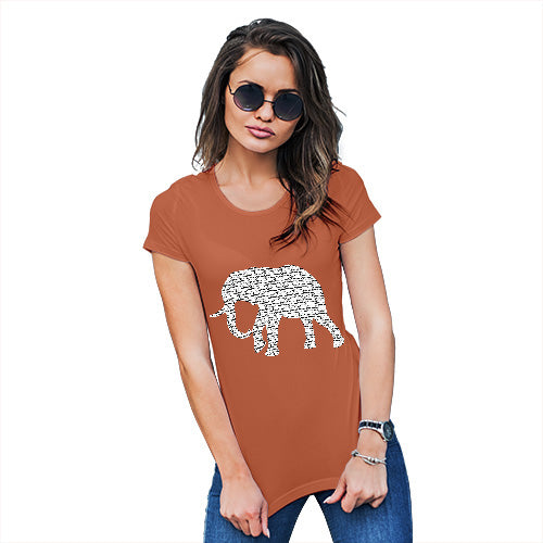 Elephant Word in Elephant Shape Women's T-Shirt 