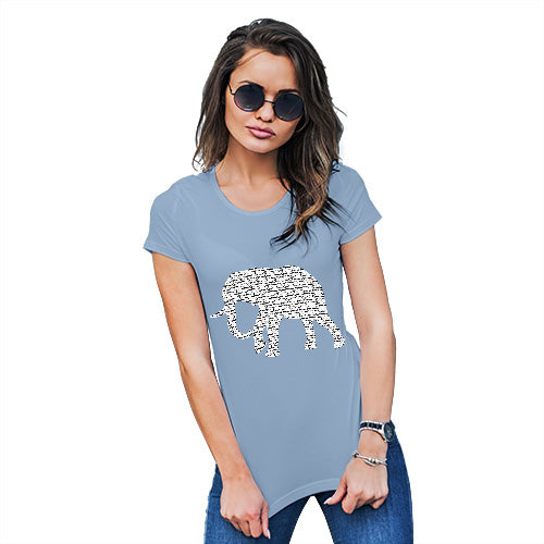 Elephant Word in Elephant Shape Women's T-Shirt 