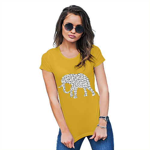 Elephant Word in Elephant Shape Women's T-Shirt 