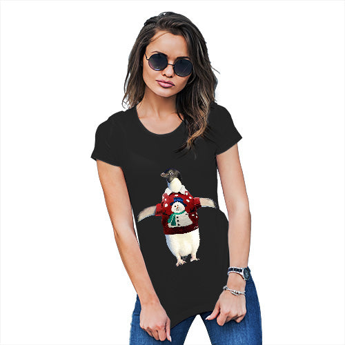 Penguin Christmas Jumper Women's T-Shirt 