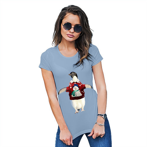 Penguin Christmas Jumper Women's T-Shirt 