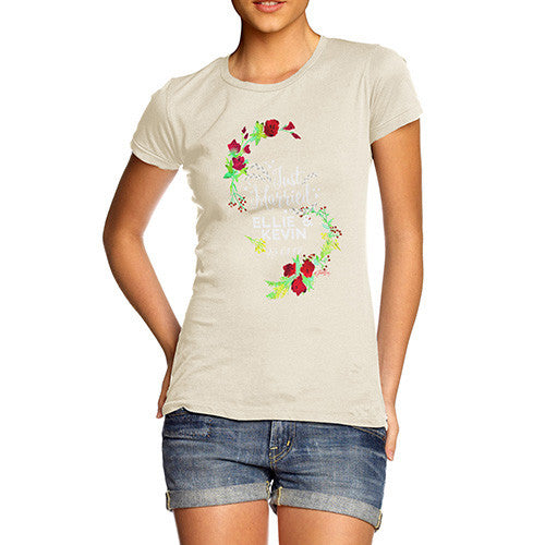 Personalised Just Married Flowers Women's T-Shirt 