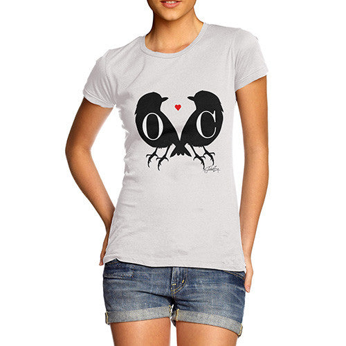 Personalised Love Birds Silhouettes Women's T-Shirt 