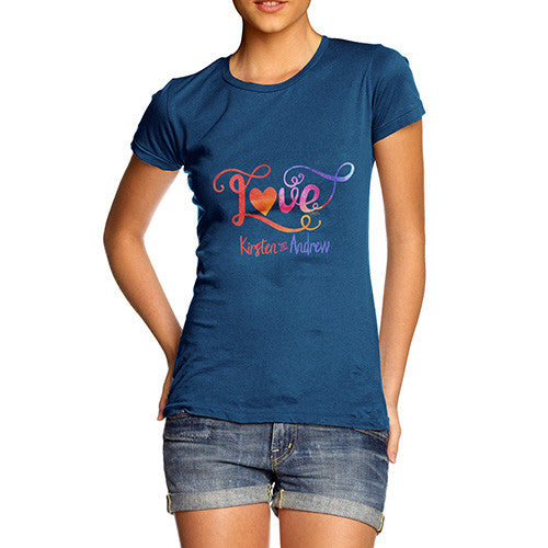 Personalised Tie Dye Love Women's T-Shirt 