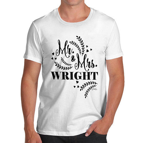 Personalised Mr & Mrs Hearts Men's T-Shirt