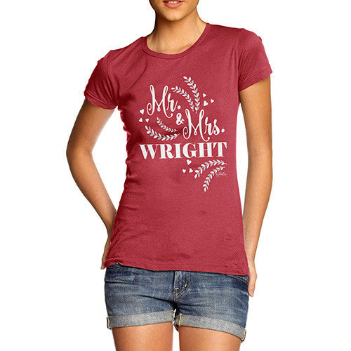 Personalised Mr & Mrs Hearts Women's T-Shirt 