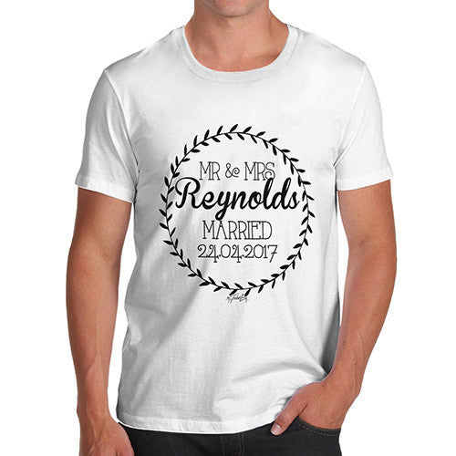 Personalised Wedding Wreath Men's T-Shirt