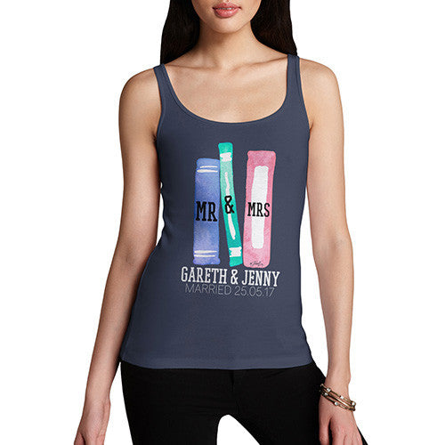 Personalised Mr & Mrs Books Women's Tank Top