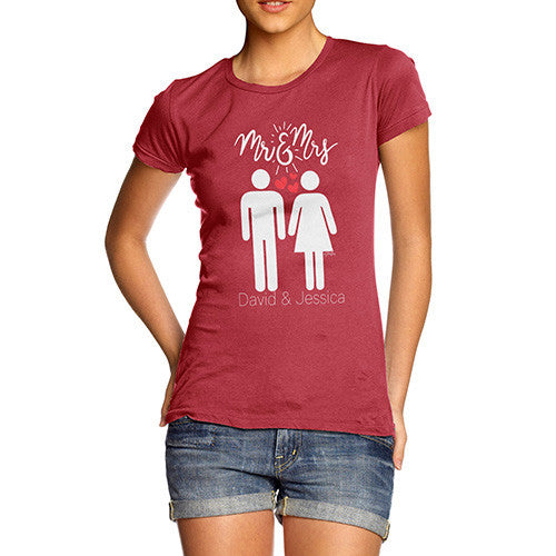 Personalised Mr & Mrs Symbols Women's T-Shirt 