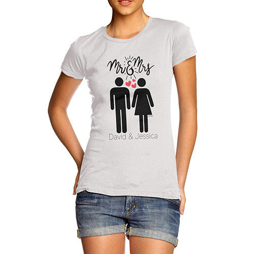 Personalised Mr & Mrs Symbols Women's T-Shirt 